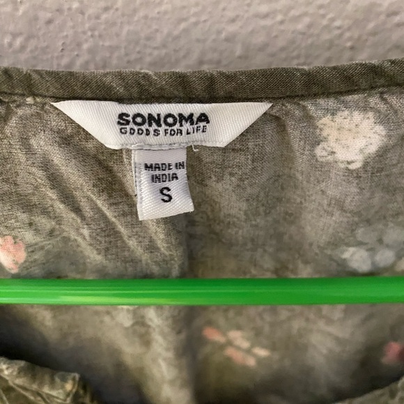 Sonoma Olive Floral Blouse - Picture 2 of 3